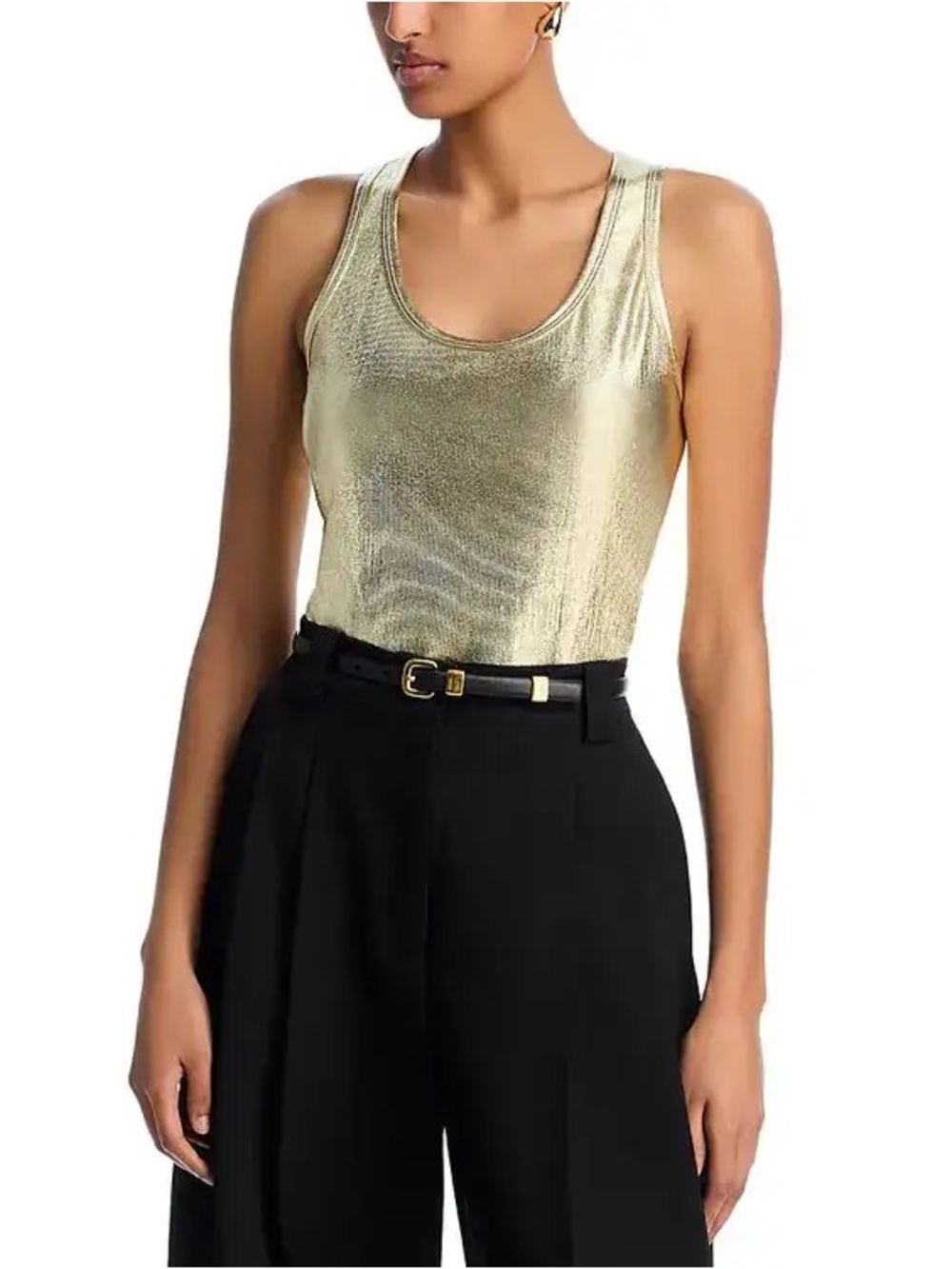 Aqua Metallic Gold Tank Top – Women
